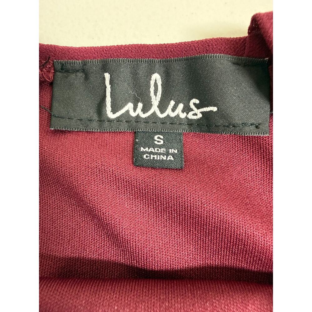 Lulus Air of Romance Burgundy Maxi Dress Size Small Halter Georgette Fabric - Picture 11 of 13